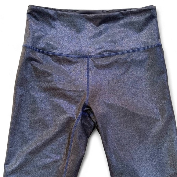ZYIA ACTIVE Navy Blue Shimmer Twilight Luxe Leggings 24" Iridescent Womens 6-8 - Picture 5 of 15